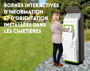 Borne interactive information orientation cimetière-IPM France