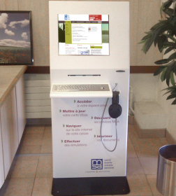 Kiosco de recepción de pacientes