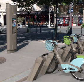 borne interactive d'abonnement transport Velib