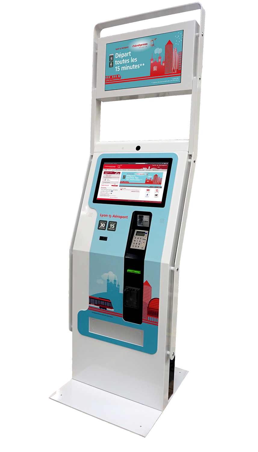 borne ticket vending machin - distribution ticket - paiement securise - rhonexpress