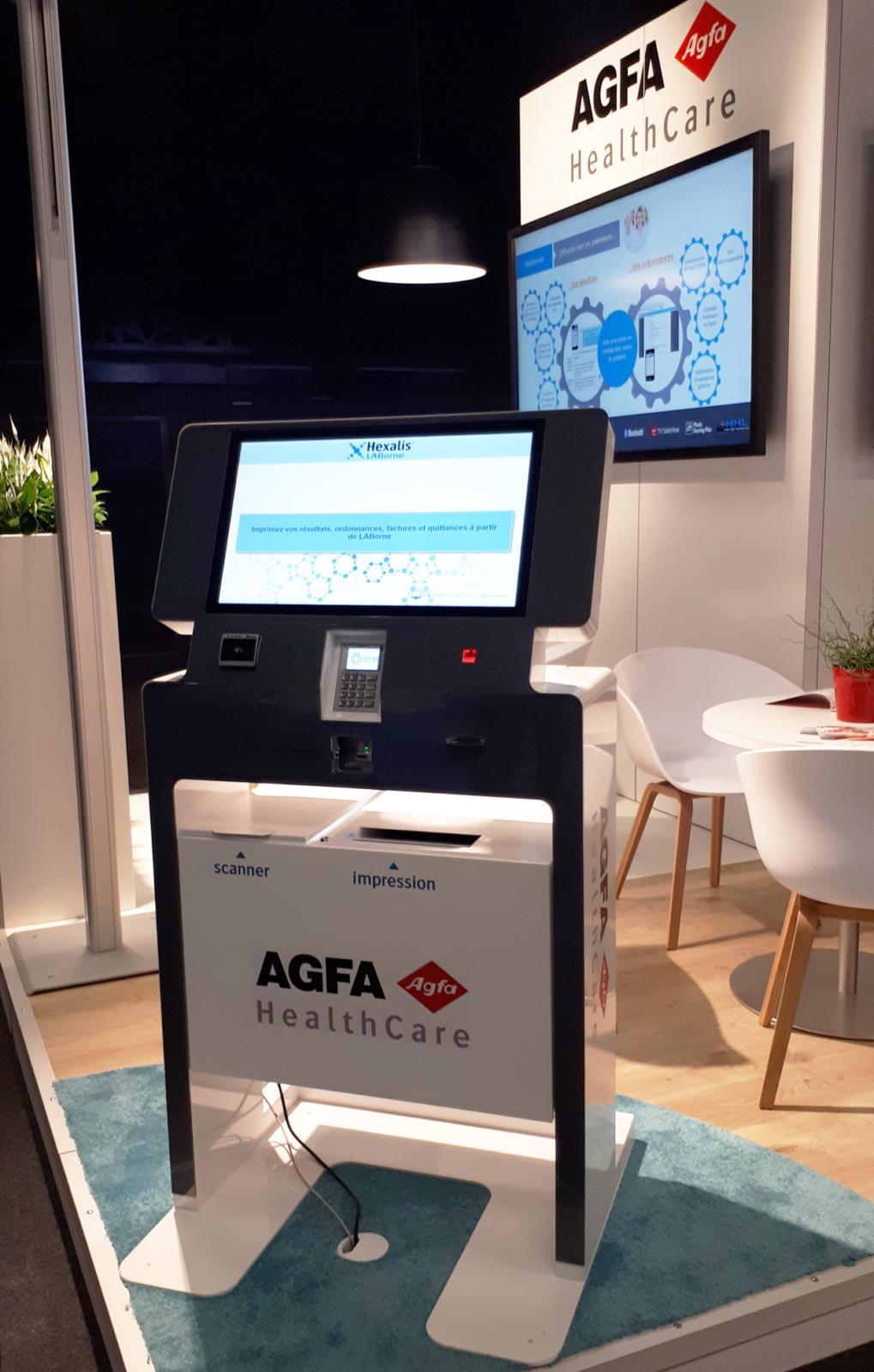 Borne interactive accueil patient santé Agfa HealthCare IPM France JIB 2018