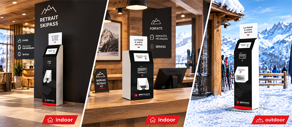 Bornes skipass click & collect support renforcé service continu IPM France